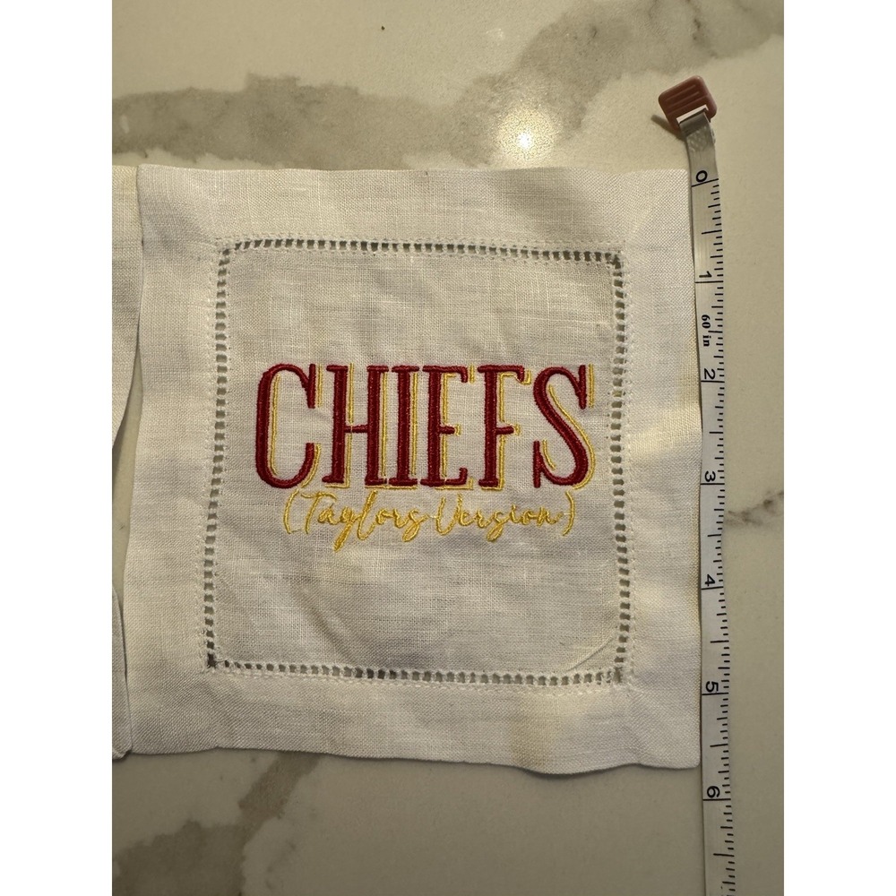 Taylor Swift Travis Kelce Engagement Cocktail Napkins Chiefs Football Tailgate - Picture 4 of 4